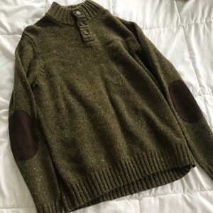 Lands end men’s pullover with elbow patches